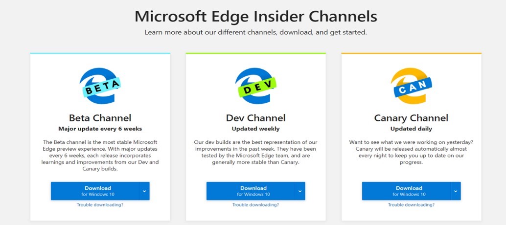 Beta Version Microsoft Edge