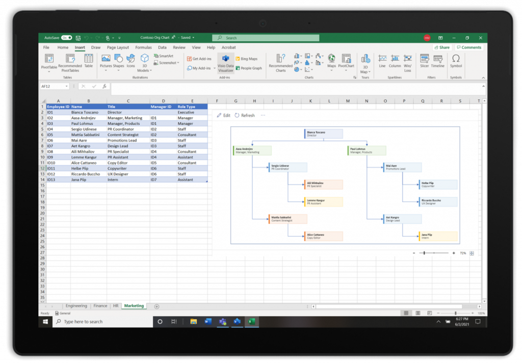 Visio Integration in Excel