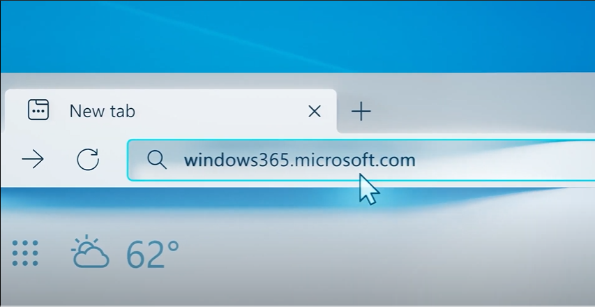 Screenbild der URL von Windows 365