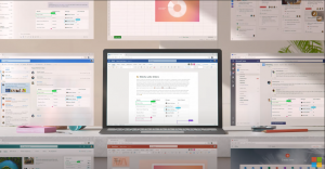 Ansicht verschiedener Screens auf dem ganzen Bild