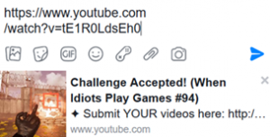 Ansicht Versenden YouTube Link auf Social Media