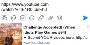 Ansicht Versenden YouTube Link auf Social Media