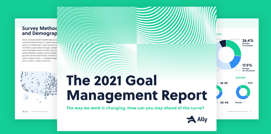 Bild von dem Global Managment Report von Ally.io in Zusammenhang mit Viva Goals und OKRs