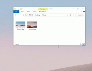 Animation einer gleichzeitigen Größenreduzierung von zwei Bildern.