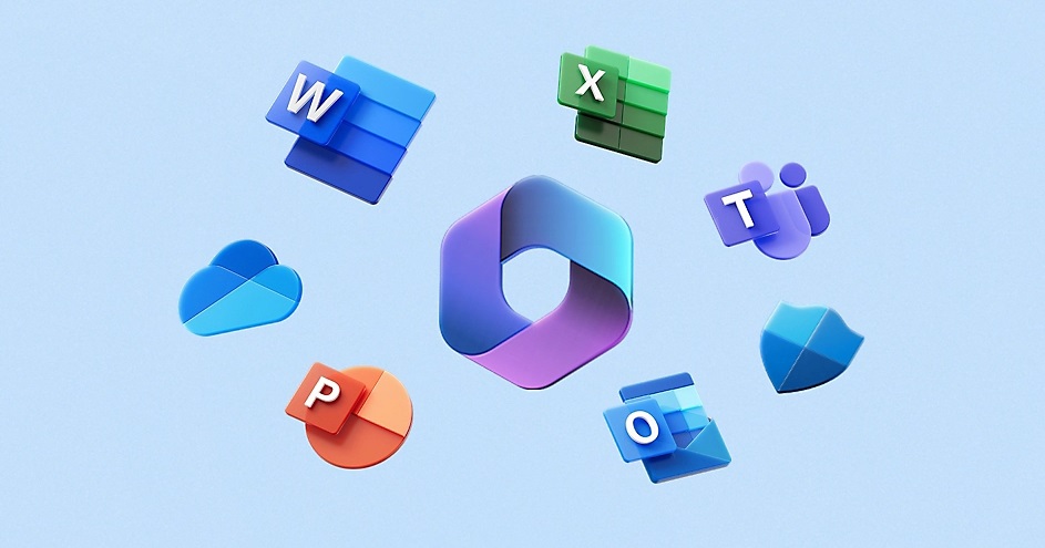 Das neue Microsoft 365 App Logo und verschiedene andere Logos von Anwendungen
