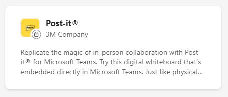 Screenshot der Post-it App in Microsoft Teams