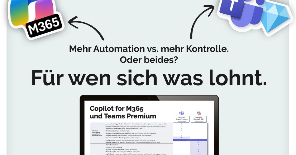 Microsoft Copilot vs. Teams Premium: Die perfekte Kombination für produktives Arbeiten